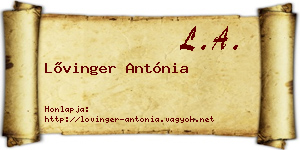 Lővinger Antónia névjegykártya